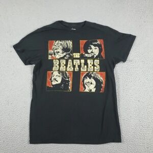 The Beatles T Shirt Mens Small Black Music Band Concert Graphic Tee Adult